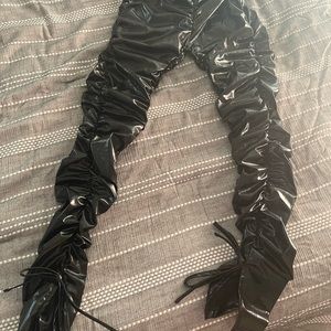 Black latex pants